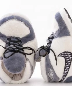 Lola + The Boys White And Grey Athletic Slippers