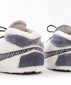 Lola + The Boys White And Grey Athletic Slippers