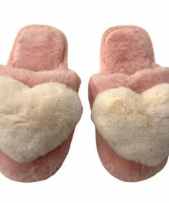 Lola + The Boys Fuzzy Heart Slippers New Arrivals