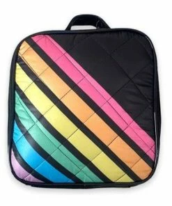 Lola + The Boys New Arrivals Glossy Black Rainbow Lunchbox