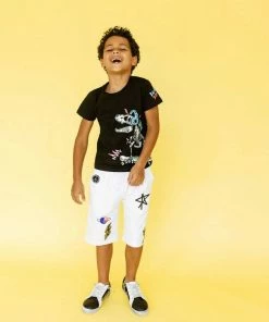 Lola + The Boys Graffiti Patch Shorts 9 Lola + The Boys Graffiti Patch Shorts