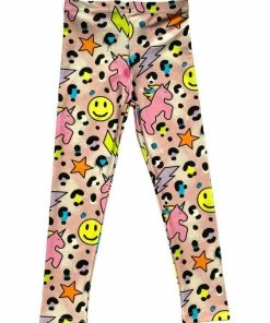 Lola + The Boys New Arrivals Happy Emoji Unicorn Leggings