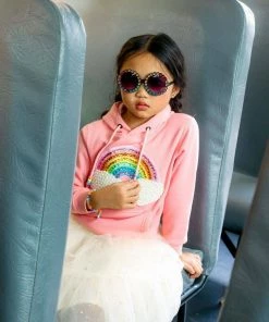 Lola + The Boys Happy Rainbow Candy Hoodie Girls