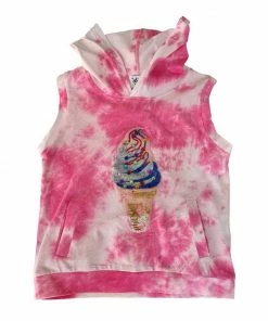 Lola + The Boys Ice Cream Tie Dye Hoodie Shorts Set New Arrivals