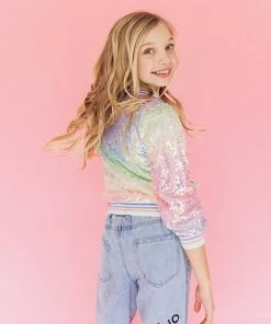 Lola + The Boys Icy Ombre Sequin Jacket