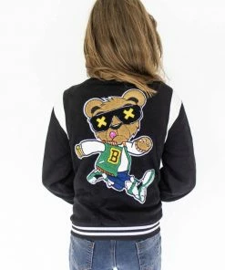Lola & The Boys New Arrivals Bear Varsity Bomber Jacket