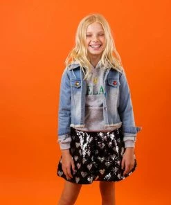 Lola + The Boys Girls Evil Eye Gem Denim