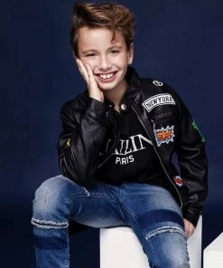 Lola + The Boys Boys All About The Patch Vegan Leather Jacket