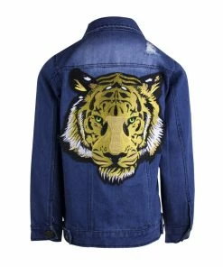 Lola & The Boys Boys Tiger Embroidered Patch Denim Jacket | Lola And The Boys