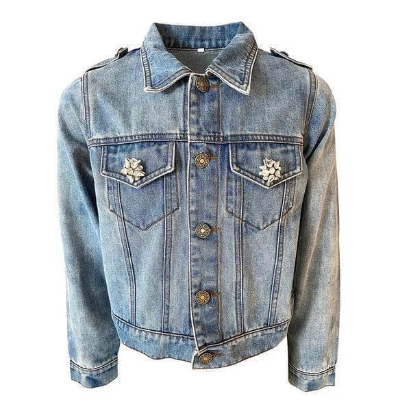 Lola + The Boys Crystal Checkered Heart Denim Jacket New Arrivals 5 Lola + The Boys Crystal Checkered Heart Denim Jacket New Arrivals