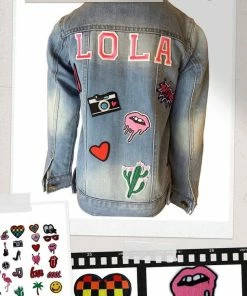 Lola & The Boys Girls Customizable Patch Denim Jacket
