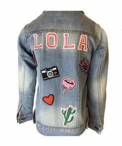 Lola & The Boys Girls Customizable Patch Denim Jacket