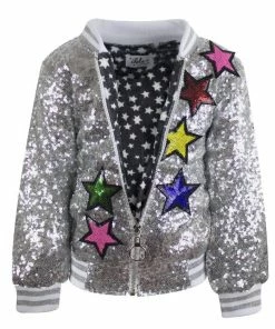 Lola & The Boys Girls Unicorn Sequin Bomber