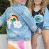 Lola + The Boys Happy Rainbow Gems Denim Jacket