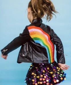 Lola + The Boys Girls Happy Rainbow Vegan Leather