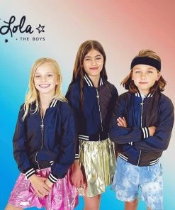 Lola + The Boys Girls Hologram Reflective Bomber