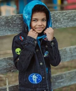 Lola + The Boys Interstellar Patched Denim Jacket