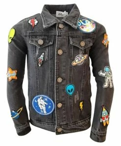 Lola + The Boys Interstellar Patched Denim Jacket