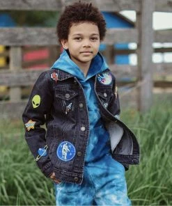 Lola + The Boys Interstellar Patched Denim Jacket