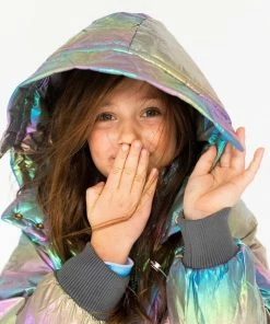 Lola + The Boys Girls Metallic Ombré Puffer
