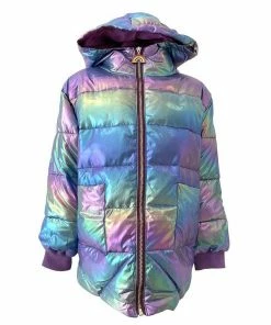 Lola + The Boys Girls Metallic Ombré Puffer