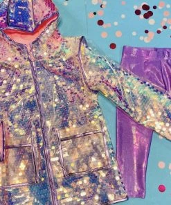 Lola + The Boys Paillette Magic Rain Jacket