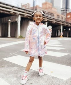 Lola + The Boys Paillette Magic Rain Jacket