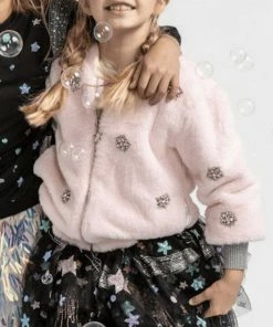 Lola + The Boys Pink Ice Princess Crystal Bomber
