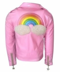 Lola + The Boys Pink Pearl Vegan Leather Jacket