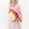 Lola + The Boys Girls Rainbow Faux Fur Coat