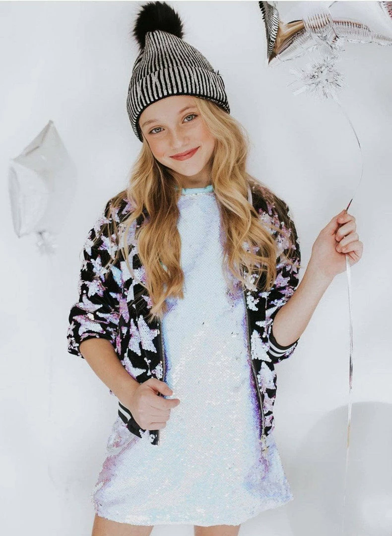 Lola + The Boys Girls Starry Night Velvet Bomber 4 Lola + The Boys Girls Starry Night Velvet Bomber