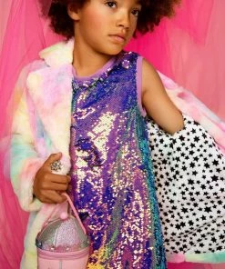 Lola + The Boys Girls Tie Dye Faux Fur Coat