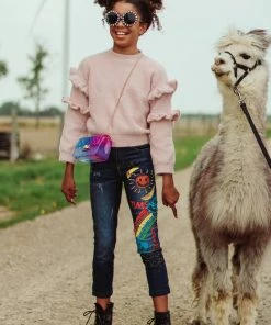 Lola + The Boys Happy Rainbow Crystal Jeans New Arrivals