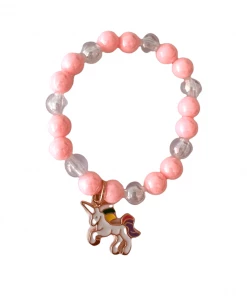 Lola + The Boys Girls Unicorn And Rainbow Beaded Bracelet Set