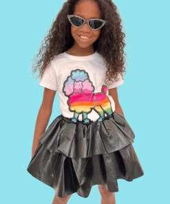 Lola + The Boys Layered Vegan Leather High Waist Skirt