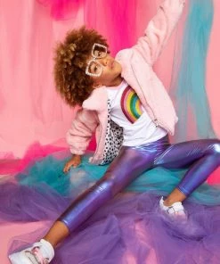 Lola + The Boys Purple Galaxy Leggings Girls