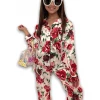 Lola + The Boys Girls Rose Garden Silk Lounge Set