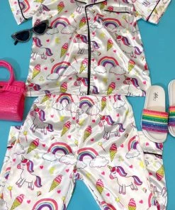 Lola + The Boys New Arrivals Magical Unicorn Ice Cream Silk Set