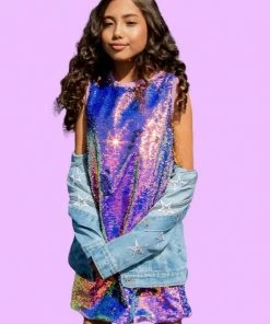 Lola & The Boys Mermaid Magic Sequin Flip Dress