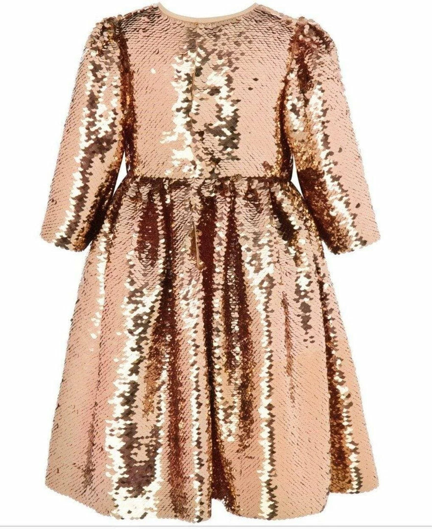 Lola & The Boys Rose Gold Sequin Flip Party Dress 4 Lola & The Boys Rose Gold Sequin Flip Party Dress