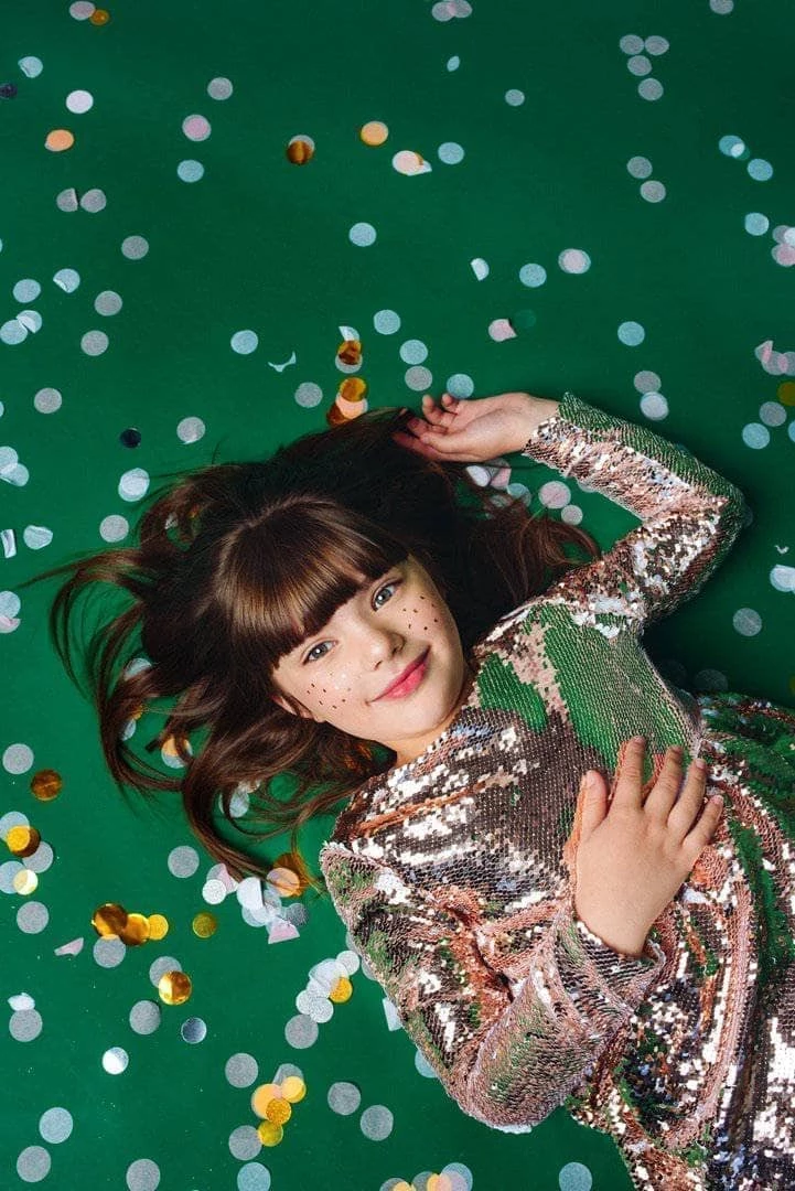 Lola & The Boys Rose Gold Sequin Flip Party Dress 6 Lola & The Boys Rose Gold Sequin Flip Party Dress