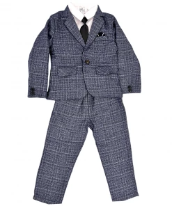 Lola + The Boys Navy Plaid Three Piece Suit New Arrivals