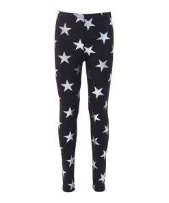 Lola + The Boys Metallic Foil Star Leggings