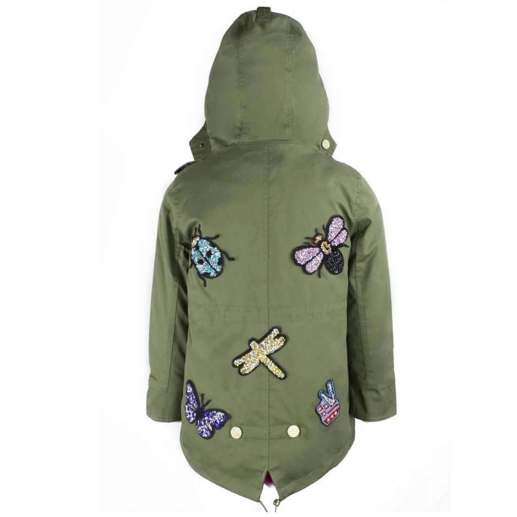 Lola & The Boys Girls Pink Patched Parka 5 Lola & The Boys Girls Pink Patched Parka