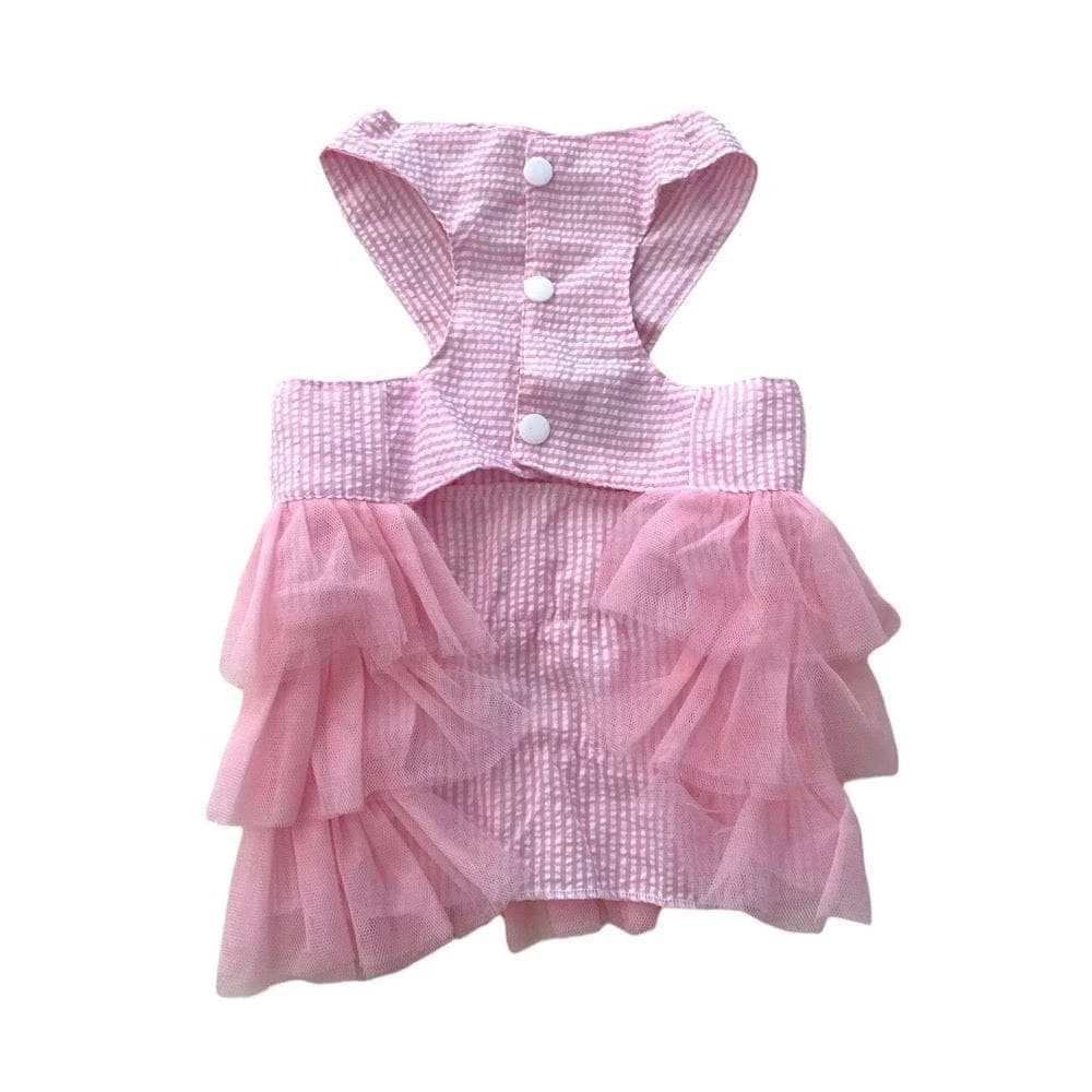 Lola + The Boys Pink Stripe Bow Dog Dress 4 Lola + The Boys Pink Stripe Bow Dog Dress