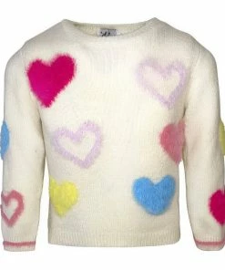 Lola + The Boys Rainbow Hearts Sweater