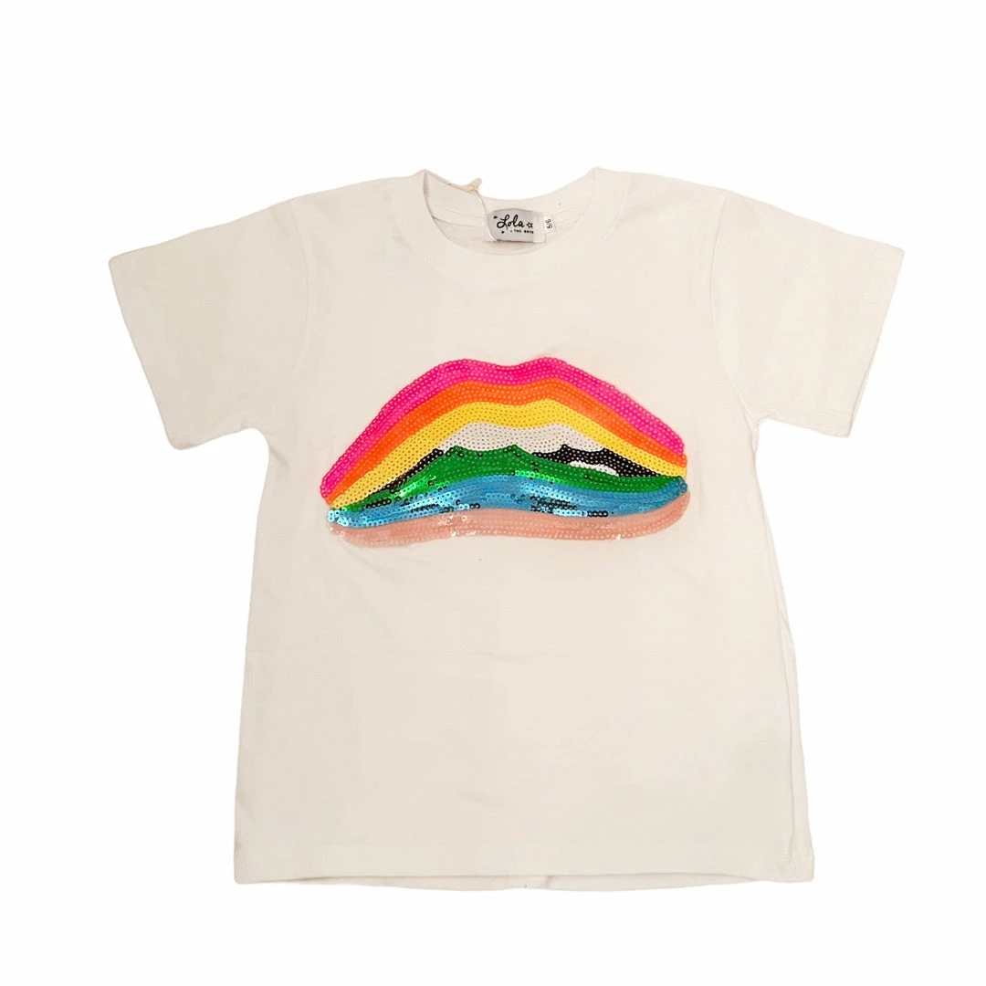 Lola + The Boys Rainbow Lips T-shirt New Arrivals 4 Lola + The Boys Rainbow Lips T-shirt New Arrivals