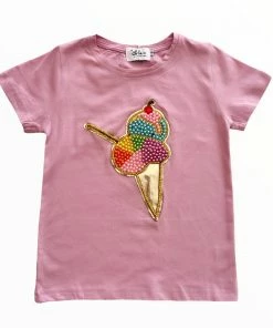 Lola + The Boys New Arrivals Rainbow Pearls Ice Cream Tshirt