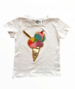 Lola + The Boys New Arrivals Rainbow Pearls Ice Cream Tshirt