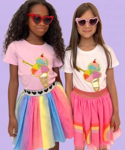 Lola + The Boys New Arrivals Rainbow Pearls Ice Cream Tshirt
